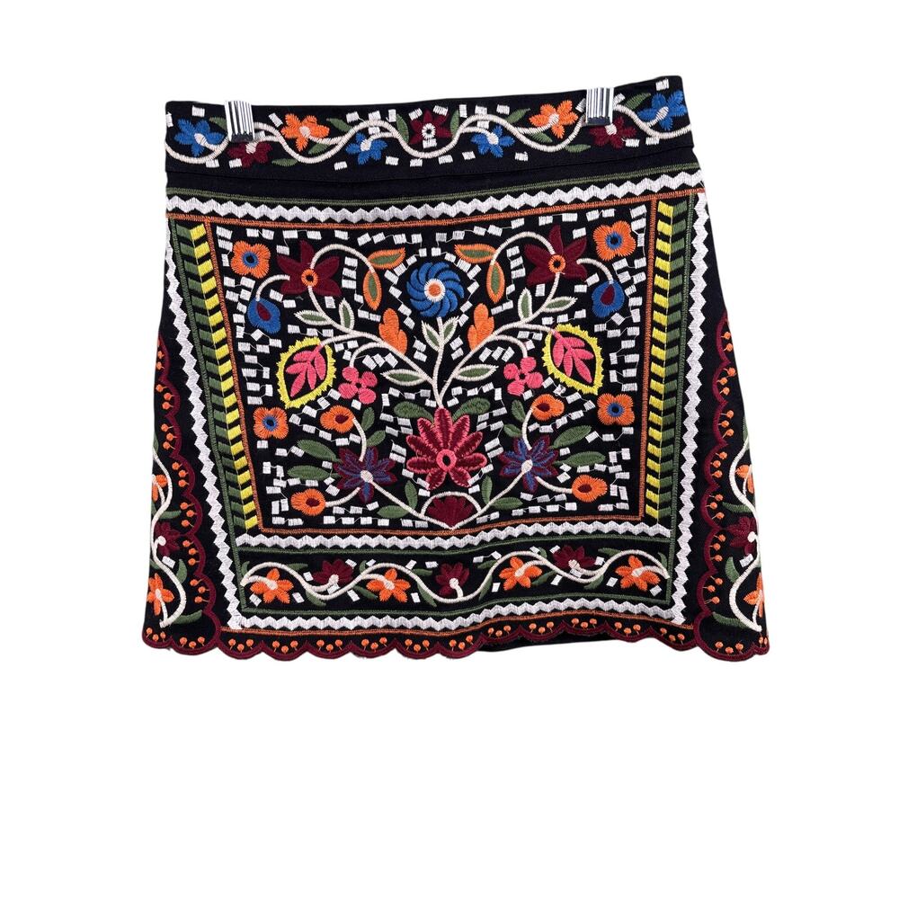 Emory Park Mini Skirt Women's Small Floral Embroidered Boho Don't Stop The Party